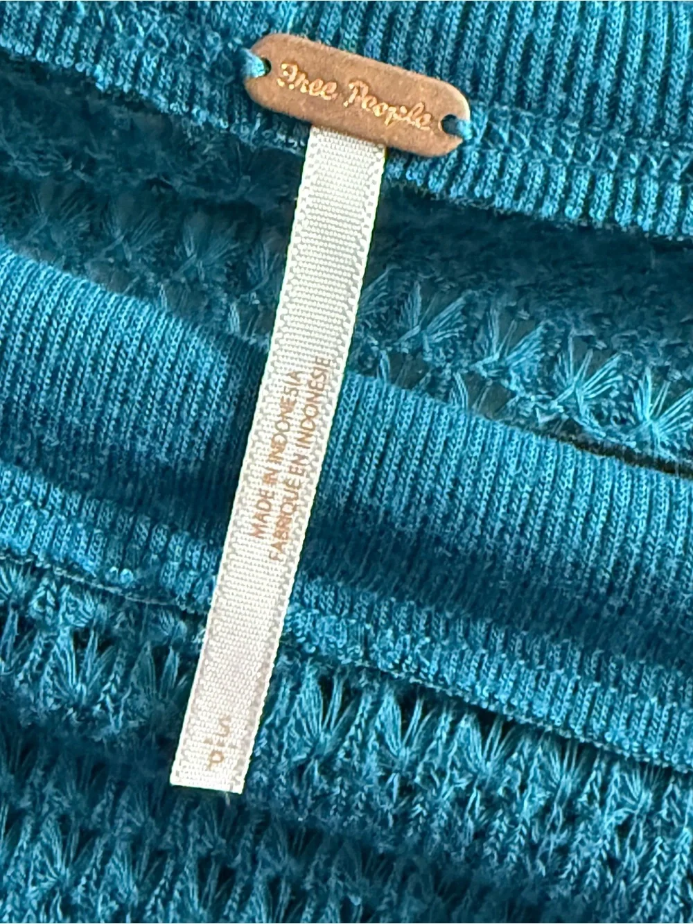 Free People Sistine Hacci Off Shoulder Teal Top Small